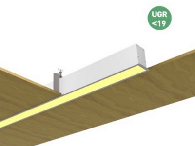 Barra Lineal LED Empotrable con moldura (trimmed) Serie LUZ, UGR<19, 2835 LEDs, 90 lm/W